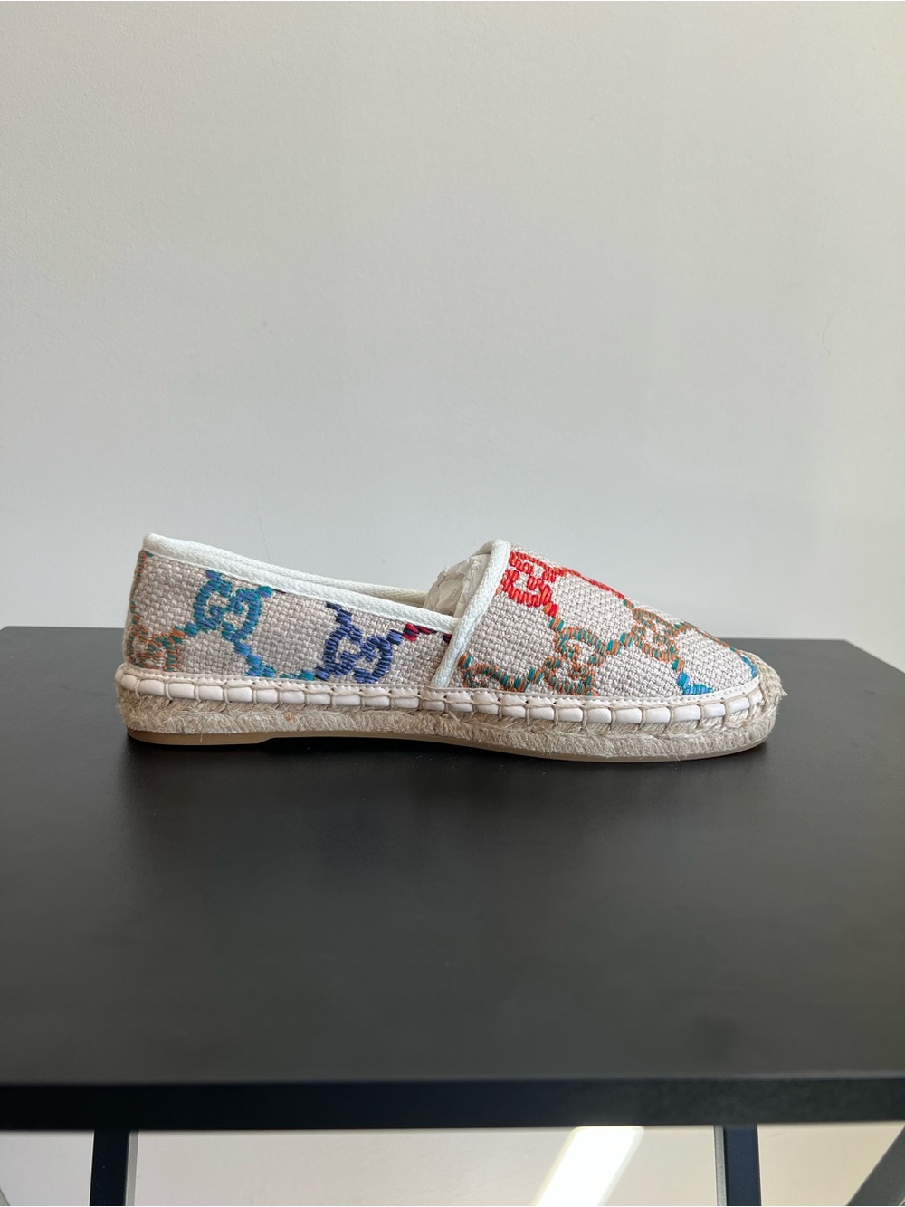 Gucci Multicolor GG Embroidered Espadrille Flats EU 40 - Picture 8 of 13